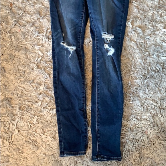 dark blue lightly ripped jeggings - Picture 2 of 4